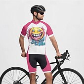 voordelige Herenkleding sets-Voor heren Wielrenshirt met shorts Korte mouw Bergracen Wegwielrennen Fuchsia Rode roos Grafisch Fietsen Spandex Sport Grafisch Letter en nummer Kleding