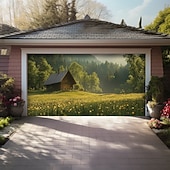 voordelige Garage en Deurbanners-Landschap Deur Decoraties Garage Deur Cover Lente Veld Buiten Banner Grote Achtergrond voor Feestdag Buiten Garage Deur Thuis Wanddecoraties
