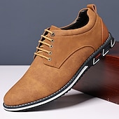 economico Semi-formale-scarpe casual oxford da uomo, sneakers eleganti con lacci blu e nere con dettagli in pelle scamosciata, calzature eleganti per lavoro, matrimoni e uso quotidiano