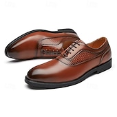 voordelige Formeel-Voor heren Oxfords PU Leder Ademend Comfortabel Anti-slip Gesp Zwart Bruin Herfst Winter