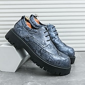 baratos Formal-sapatos brogue masculinos marrons com sola grossa, tênis casuais de couro sintético com cadarço e detalhes texturizados, perfeitos para uso diário e ao ar livre