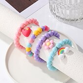 voordelige Feest benodigdheden-5 stuks schattige zonnebloem, regenboog bedel kralen eenhoorn zonnebloem regenboog armbanden set
