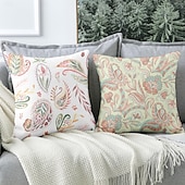 billige blomster- og plantestil-Blomster dekorative toss puter dekke 1PC myk firkantet sofa putevar putevar soverom stue sofa stol