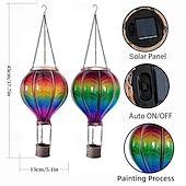 economico Luci paesaggistiche-1 lampada a palloncino solare da esterno in ferro con fiamma multicolore sfumata per cortile, giardino, sentiero, prato, matrimonio, festival e atmosfera di festa