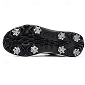 cheap Men&#039;s Golf Shoes-Men&#039;s Black and White Golf Shoes with Spiked Sole, Breathable Upper, and Lightweight Design for Comfort and Support on the Golf Course