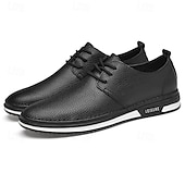 economico Casuale-scarpe da ginnastica casual stringate in similpelle bianca da uomo, comode scarpe antiscivolo con suola in gomma, ideali per l&#039;uso quotidiano e per il tempo libero