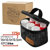 6-Piece Set Travel Spice Kit Spice Containers for Camping Portable Spice Kit Camping Salt Pepper Shakers Camping Spice Containers Seasoning Storage with Bag for Home Kitchen Camping BBQ Traveling 18