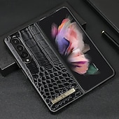 Χαμηλού Κόστους Samsung Θήκη-τηλέφωνο tok Για Samsung Galaxy Z Fold 5 Z Fold 4 Z Fold 3 Πίσω Κάλυμμα Ανθεκτική σε πτώσεις Ρετρό PU δέρμα