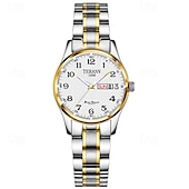 economico Orologi al quarzo-digitale nuovo quadrante circolare orologio da donna business ipx7 impermeabile calendario luminoso display settimanale cinturino in lega multifunzionale elegante orologio al quarzo per viaggio tempo