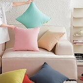 billige Trender innen puter-Dekorative Kasteputer Deksel Ensfarget 1PC Bomull Myk Kvadratisk Sofa Pute Sak Puteputer Soverom Stue Sofa Stol