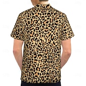 economico Cime-Retrò Vintage Anni &#039;70 Camicia Camicia Aloha Hippie Disco Leopardo Per uomo Vacanza Feste Parata dell&#039;Orgoglio Adulti Camicia