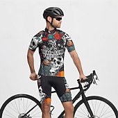 economico Maglie da uomo-Per uomo Maglia da Ciclismo Teschio Manica Corta Bicicletta Maglietta Maglia con 3 tasche posteriori Mountain Bike MTB Asciugatura Rapida Design Anatomico Assorbente Traspirante Gli sport Nero Viola