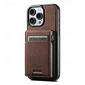 Недорогие Чехлы для iPhone-телефон Кейс для Назначение iPhone 16 Про Макс Плюс Айфон 15 Про Макс Плюс iPhone 14 13 12 Pro Max Plus Кейс на заднюю панель со стендом Магнитный Поддержка беспроводной зарядки Ретро ТПУ Кожа PU