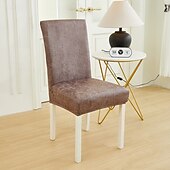 cheap Chair Cover-PU Leather fabric solid color chair cover waterproof Dining seat Chair Covers Hotel Banquet wedding Seat Covers Chair Protector