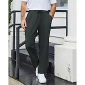 cheap Straight Leg-Men's Athletic Pants Wide Leg Sweatpants Trousers Pocket Drawstring Elastic Waist Plain Comfort Sports Outdoor Daily Fashion Casual Light Grey Dark Gray Micro-elastic