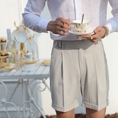 abordables Shorts de costume-Homme Robe Short Short d&#039;été Short de travail Shorts décontractés Poche Plein Confort Court Formel Soirée Travail Mode Style classique bleu marine Abricot Micro-élastique