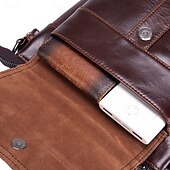 olcso Férfitáskák-Férfi Crossbody táska Marhabőr Napi Cipzár Tömör szín Fekete Barna Kávé