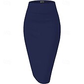 halpa Pohjat-Retro / vintage 1950-luku rockabilly Pitkä Pituus Lyijykynähame Yhtenäinen väri Naisten Naamiaiset Kausaliteetti Arki-asut Teekutsut Aikuisten Hame