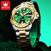 economico Orologi al quarzo-Il nuovo orologio da business da uomo del marchio Olevs orologio classico verde fantasma d&#039;acqua visualizzazione del calendario settimana orologio al quarzo impermeabile moda sportiva