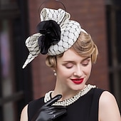 voordelige Fascinators-hoeden sinamay pillbox hoed hoge hoed bruiloft theekransje elegante bruiloft met luipaard strik hoofddeksel hoofddeksel