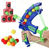 voordelige Feest benodigdheden-12-delige interactieve schietspelset met pijl en boog, educatief zacht kogeldoelspel, geschikt voor gezinsentertainment, interactie tussen ouder en kind