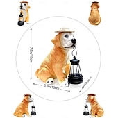 cheap Landscape Lights-Solar-Powered Dog Statue Light with Retro LED Lantern - Outdoor Garden Decor for Patio, Porch, Balcony, Holiday Decoration
