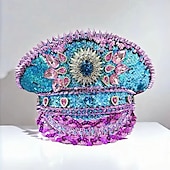cheap Mask-Party Celebrity Carnival Costume Hat Adults&#039; Women&#039;s Shiny Performance Party Halloween Carnival Easy Carnival Costume
