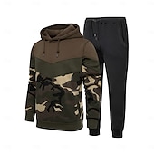 abordables sudaderas basicas hombre-Hombre Tracksuit Sudadera 2 Piezas Calle Primavera Manga Larga Mantiene abrigado Transpirable Dispersor de humedad Aptitud física Corriendo Entrenamiento activo Ropa de deporte Ropa de Deporte Azul