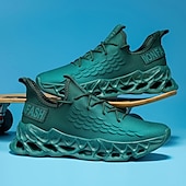 abordables Baskets-baskets de course vertes pour hommes avec tige en mesh et design léger – chaussures de sport respirantes et confortables pour le sport, les entraînements et les vêtements décontractés