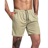 baratos Calções Estilo Casual-Homens Shorts ativos Shorts de moletom Calção Shorts de verão Bolsos Com Cordão Cintura elástica Tecido Conforto Curto Esportes Diário Para Noite Moda Casual Preto Verde Tropa Micro-Elástica