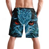 baratos calção de banho boxer masculino-Homens Calção Justo de Natação Shorts de Natação Tecido elástico de 4 vias Bermuda de Surf Calças Com Cordão Com bolsos Natação Surfe Praia Esportes Aquáticos Estampado Verão Primavera