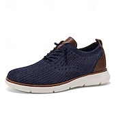 preiswerte Sneaker für Herren-Atmungsaktive Strick-Sneaker für Herren mit Kunstlederakzenten – stylische, leichte Sportschuhe für die Freizeit und den Komfort im Alltag