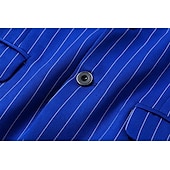 abordables Blazers Clásicos para Hombres-Hombre chaqueta Negocio Fiesta de Cóctel Fiesta de Boda Moda Casual Primavera &amp; Otoño Poliéster Rayas Botón Bolsillo Cómodo Botonadura Simple Chaqueta de sport Negro Blanco Amarillo Azul Piscina