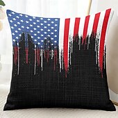 cheap Holiday Cushion Cover-American Flag Vintage Decorative Toss Pillows Cover 1PC Soft Square Couch Cushion Case Pillowcase for Bedroom Livingroom Sofa Chair 4th of July Independence Day