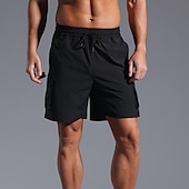 baratos Clássico-Homens Bermuda Cargo Calção Shorts de verão Com Cordão Cintura elástica Bolso multi Tecido Conforto Vestível Comprimento do joelho Ao ar livre Esporte Diário Moda Casual Preto Rosa