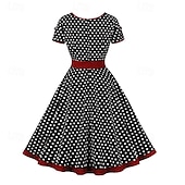 cheap Dresses-Retro Vintage 1950s Dress Swing Dress Polka Dot Women&#039;s Carnival Masquerade Daily Wear Bachelorette Party Adults&#039; Dress Homecoming Dresses