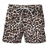 baratos calções de banho e calções de surf-Homens Calção Justo de Natação Shorts de Natação Tecido elástico de 4 vias Bermuda de Surf Calças Com Cordão Com bolsos Natação Surfe Praia Esportes Aquáticos Estampado Verão Primavera