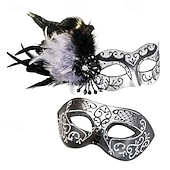 preiswerte Maske-Karnevalsmaske Venezianische Maske Columbina Erwachsene Herren Damen Halbes Gesicht Party Maskerade Karneval von Venedig Karneval Einfaches Karnevalskostüm