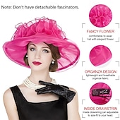 cheap Fascinators &amp; Hats-1950s Retro Vintage Derby Hat Church Hat Kentucky Derby Hat Gentlewoman Noblewoman Women's Valentine's Day Derby Ascot Horse Racing Festival Adults' Hat Spring &amp; Summer