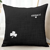 ieftine Husa de perna de vacanta-Perne Decorative de Ziua Sfântului Patrick Copertă 1PC Pernă Moale Pătrată pentru Canapea Acasă Pernă pentru Dormitor Salon Scaun Sláinte Irish
