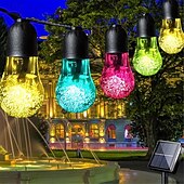 זול אורות מיתר סולאריים-5m-20leds חיצוני צבע סולארי כדור בועה מחרוזת אור חצר קמפינג אוהל גן חתונה פסטיבל אווירה קישוט מחרוזת אור