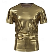 cheap Men&#039;s Casual T-shirts-Men&#039;s Tee Short Sleeve Shirt Tee Top Short Sleeve Crew Neck Spring &amp;  Fall Plain Fashion Designer Sexy Vacation Street Going out Silver Green Red Top Tee for Men