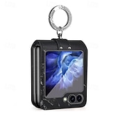 cheap Samsung Cases-Phone Case For Samsung Galaxy Z Flip 6 Z Flip 5 Z Flip 4 Z Flip 3 Back Cover Ring Holder Shockproof Retro PU Leather