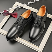 voordelige Formeel-Voor heren Oxfords PU Leder Ademend Comfortabel Anti-slip Gesp Zwart Bruin Herfst Winter