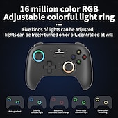 preiswerte Spielperipheriegeräte-RG P01 Kabelgebundener kabelloser Bluetooth-Spielecontroller RGB-Hall-Effekt-Joystick Xbox-Gamepad für PC Android iOS Steam