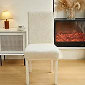 economico COPERTURA PRODURA E COPERCHIO SENZA ARGINE-Coprisedie da pranzo in pile polare - elasticizzati, sfoderabili &amp;lavabile