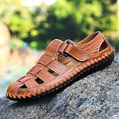 billiga Avslappnade sandaler-casual fiskarsandaler i konstläder för män med justerbar rem och bekväm sula för utomhusaktiviteter, sommar- och strandkläder