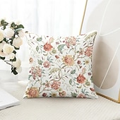 billige blomster- og plantestil-Blomster dekorative toss puter dekke 1PC myk firkantet sofa putevar putevar soverom stue sofa stol