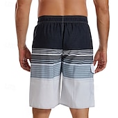 economico pantaloncini da bagno da uomo-Per uomo Boxer da surf Pantaloncini da mare Boxer da mare con fodera in rete Vita elastica Strisce sfumate Comfort Asciugatura rapida Breve Per eventi Spiaggia Fine settimana Di tendenza Informale