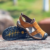 levne venkovní sandály-Pánské Sandály Sportovní sandály Venkovní turistické sandály Dělená kůže Prodyšné Pohodlné Protiskluzové Povaleč Tmavěhnědá Červená hnědá Modrá